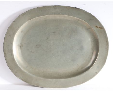 Of Royal Interest: A pewter oval serving dish, from the coronation banquet service of George IV, circa 1820

The plain rim en