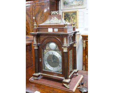 Barwise of London, a mahogany brass mounted bracket clock, 63 cms high