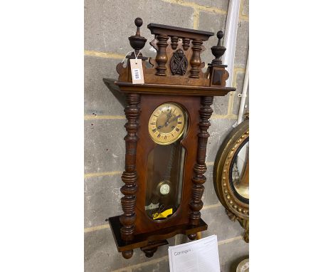 An early 20th century Vienna style wall clock, height 96cm