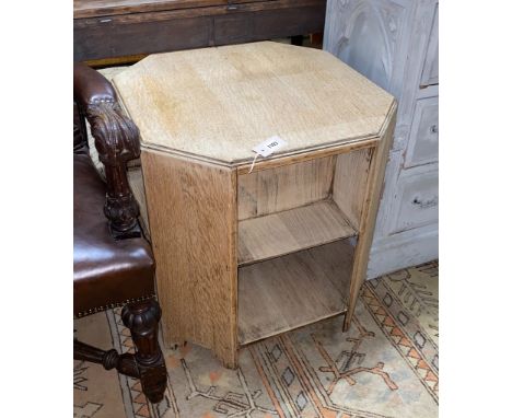 A  Libertys style bleached oak octagonal book table, width 60cm, height 60cm