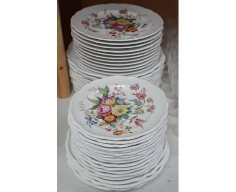 A floral decorated Spode part dinner service