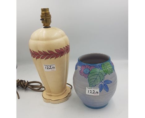 Thomas Forester Phoenix Ware vase (a/f) together with a Crown Ducal Charlotte Rhead table lamp (2). 