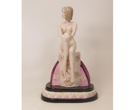 Carltonware Art Deco figure of a lady. Trail piece 8/25, Over decorated by vendor 