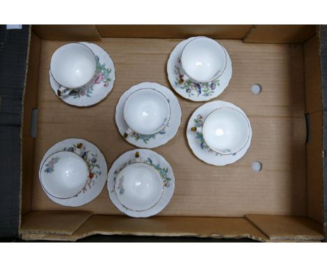 Six Aynsley Pembroke cups &amp; saucers 