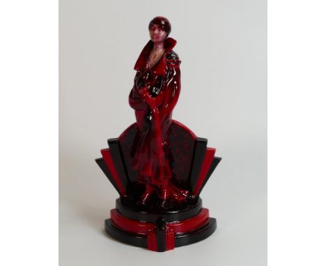 Kevin Francis / Peggy Davies Ruby Fusion Clarice Cliff Figure , over painted by vendor 
