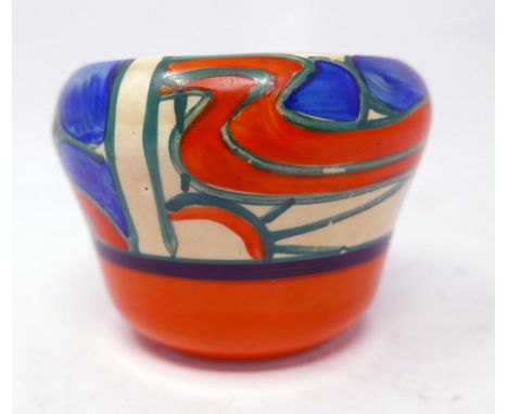 A Clarice Cliff ceramic pot with 'Fantasque' design, H.6cm 