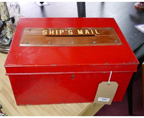 A vintage ship mail box, H.20 W.37 D.27cm 