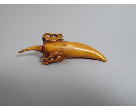 A Carved Oriental Snuff Box in  the Form of a Chilli Pepper.