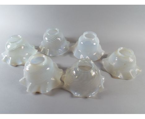 A Collection of Six Opaline Glass Lamp Shades (Base Diameter 15cm) 
