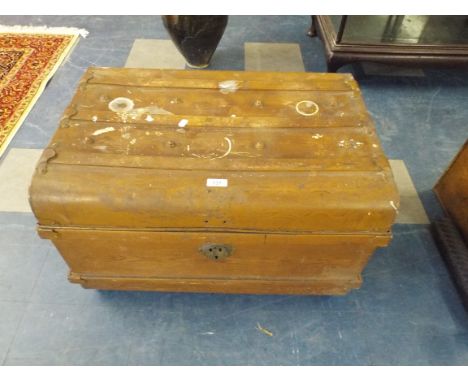A Scumble Glazed Metal Travelling Trunk. 
