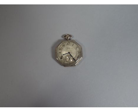 A 20th Century Elgin Octagonal Pocket Watch with Engine Tooled Back Plate. 