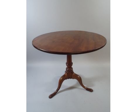 A 19th Century Mahogany Snap Top Tripod Table. One Leg Glued 76cm Diameter