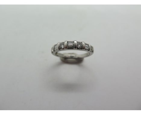 A platinum diamond ring, total 0.50ct, ring size K/L, no hallmark so probably resized, approx 3.7 grams, in good condition, d