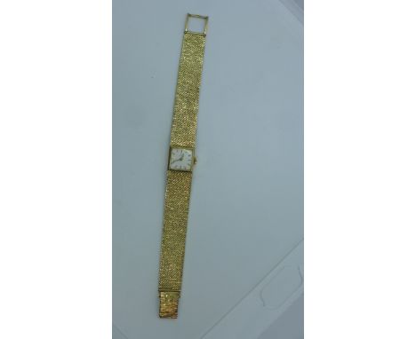 A ladies 9ct gold Omega wristwatch and strap, manual movement type 484 Serial no 25419995, 17 jewels, case weight approx 30 g