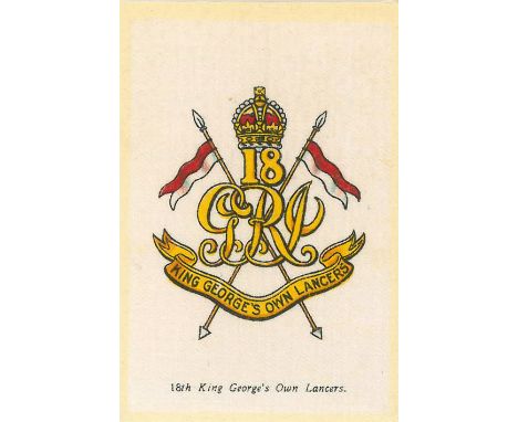 DRAPKIN, Regimental Colours &amp; Cap Badges Of Indian Army, silks, complete, with original backs, G to VG, 40