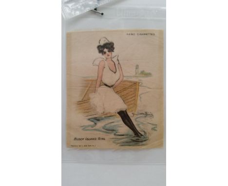 AMERICAN TOBACCO, silks, inc. Hamilton King Girls (3), Actresses Old Mill (6), Emblem series (7) etc., some duplication, FR t