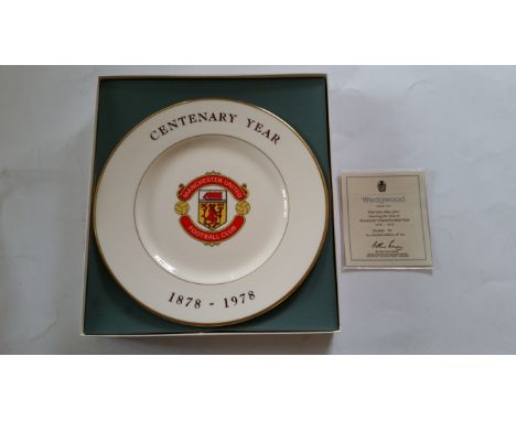 FOOTBALL, selection, inc. Manchester United Centenary 1978 ceramic plate by Wedgwood, limited edition 96/750, in original box