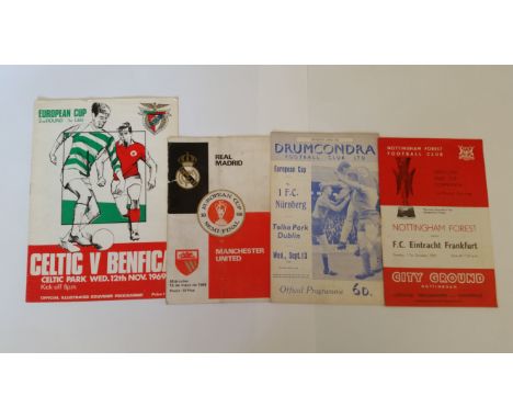 FOOTBALL, European match programmes, mainly 1960s-1980s, inc. Dynamo Drezden, Cork City, Manchester United, Cardiff, Hamburg,