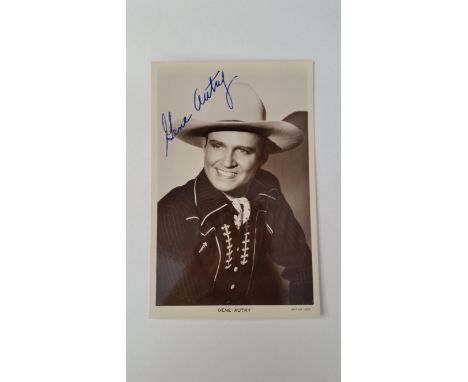 CINEMA, signed postcard by Gene Autry, official British Lion promo portrait, 3.5 X 5.5, EX