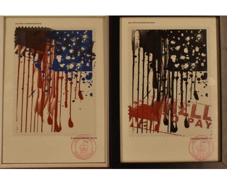 MisterAitch (British, b.1967)WAR H£LL TO PAY - Pledge allegiance - BloodWAR H£LL TO PAY - Pledge allegiance - OilPrint on pap
