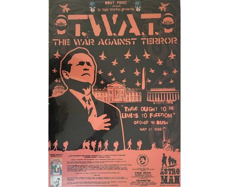 THE WAR AGAINST TERROR "T.W.A.T." poster - 2003Lithograph on paperClip framedMeasures approx. 59.5cm x 42cm (23 1/2" x 16 1/2
