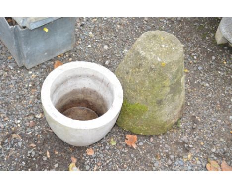 A concrete base and planter