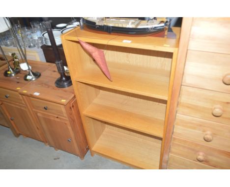 A light oak effect bookshelf