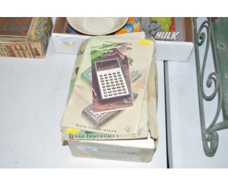 A Texas Instruments T158C programme vintage calculator - in original box 