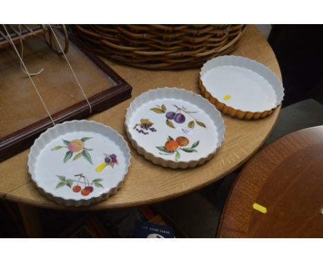 Three Royal Worcester flan dishes