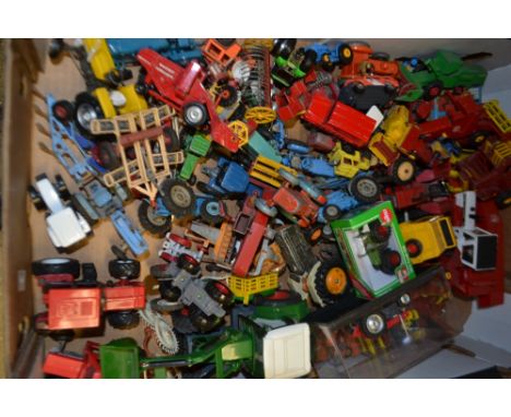 Model Cars - scale model tractors and agricultural machines, playworn, Corgi, Dinky, Matchbox; qty (1 box)