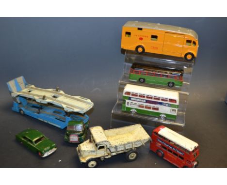 Toys and Juvenalia - Dinky and Corgi die-cast, including Carrimore car transporter, Jacksons yellow horse box, Euclid dump tr