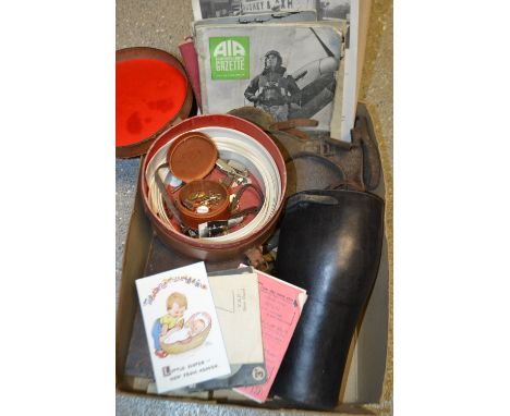 Boxes and Objects - The Home First Aid Kit;  a collar box with contents of cufflinks, tie clips, World War II period leaflets