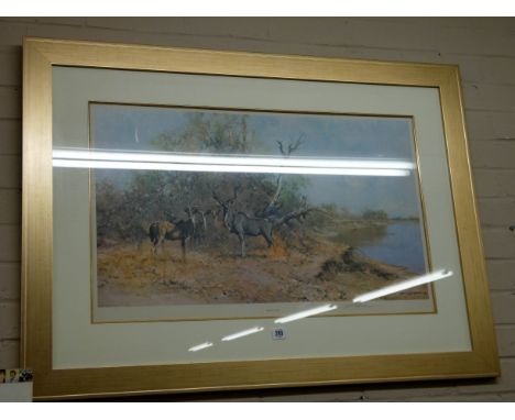 A signed David Shepherd print of Greater Kudu 