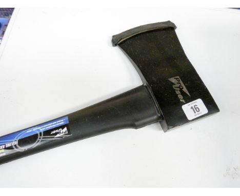 A new heavy duty 4lb felling axe with fibre glass shaft 