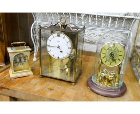 Two 400 day clocks and a carriage type clock 
