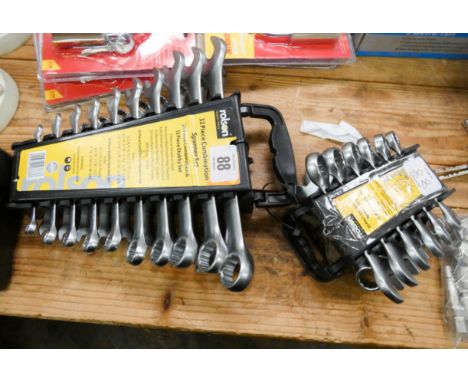 A 32 piece spanner set and a 32 piece combination Stubbies spanner set 