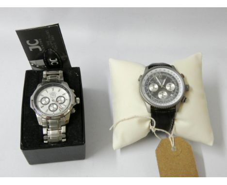 Gents Rotary wristwatch and another in stainless steel cases