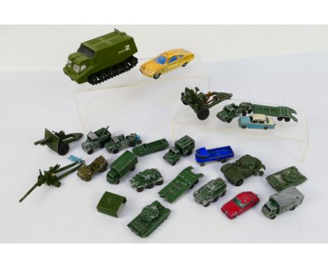 Dinky - Lesney. A selection of loose and playworn diecast vehicles. Lot to include: Dinky Shado 2, Dinky Ed Strikers Car, Les