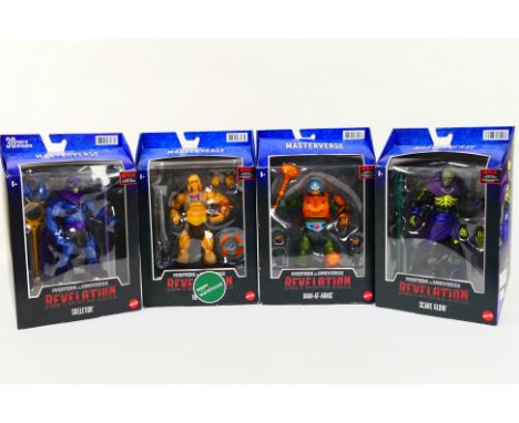 Mattel - Marvel - Masters Of The Universe Revelation - 4 x boxed figures, He-Man, Skeletor, Man-At-Arms and Scare Glow. The f