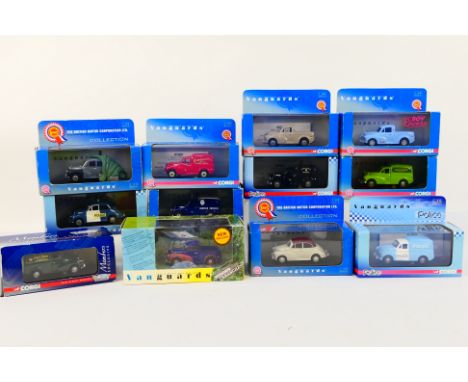Vanguards - 12 boxed Morris Minor themed diecast models from Vanguards. Lot includes Vanguards VA08300 Morris 1000 Pick-Up 'H
