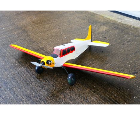 Cambria - A radio controlled Grumman Traveller balsa aircraft. The wingspan is approximately 140 cm, length 102 and height 33