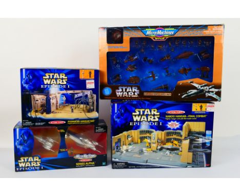 Star Wars - Micro Machines - Galoob - Hasbro. Three boxed, factory sealed playsets and One  opened Star Wars Collector's Gift