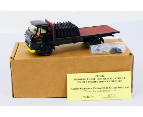 Promod - A boxed Limited Edition Promod PR)304 Karrier Gamecock Flatbed NCB & Coal Sack Load. The model appears to be in Exce