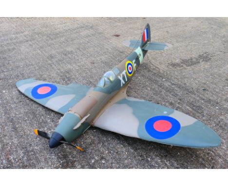 Parkzone - A built kit model radio controlled Spitfire MkIIB RTF The model has been assembled and used but still has the orig