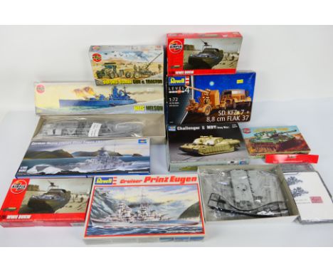 Airfix - Trumpeter - Revell - Other - Nine boxed / bagged plastic kits in various scales. Lot includes Trumpeter #05766 1:700