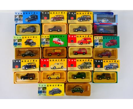 Vanguards - 14 boxed Morris Minor themed diecast models from Vanguards. Lot includes Vanguards 'Road Traders' VA1126 Morris M