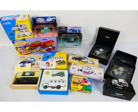 Corgi Classics - A boxed mainly Morris Minor themed collection of diecast model vehicles from various Corgi ranges. Lot inclu