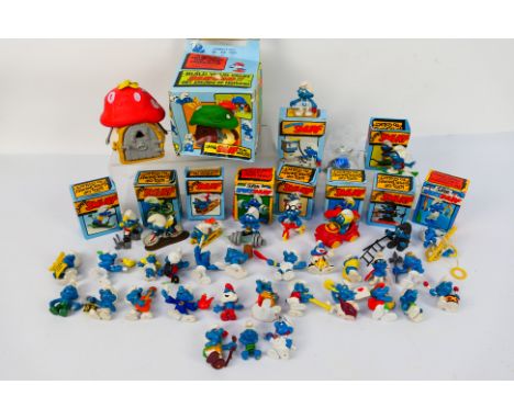 Smurfs - Schleich - Peyo. A selection of Ten boxed and Twenty-Five loose Smurfs appearing in Excellent condition. Some boxes 