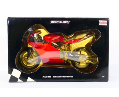 Minichamps - a 1:6 scale model Ducati 996, undecorated Race version # 062 011200, appears mint in box (model is unchecked for