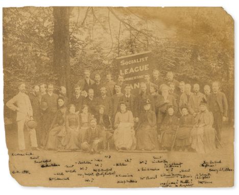 Morris (William, designer, author, and visionary socialist, 1834-96).- 2 duplicate photographs of members of the Socialist Le
